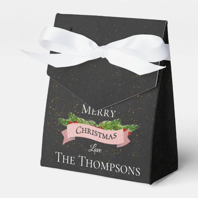 Making Spirits Bright Cute Chalkboard Christmas Favor Box (Front Side)