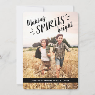 Making Spirits Bright Hip Holiday Photo Card