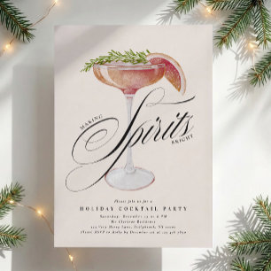 Making Spirits Bright Holiday Cocktail Party  Invitation