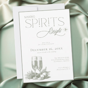 Making Spirits Bright Holiday Cocktail Party Invitation
