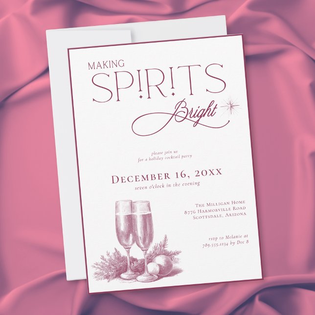 Making Spirits Bright Holiday Cocktail Party Invitation (Creator Uploaded)