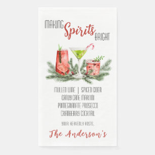Making Spirits Bright Holiday Cocktail Party  Napkin