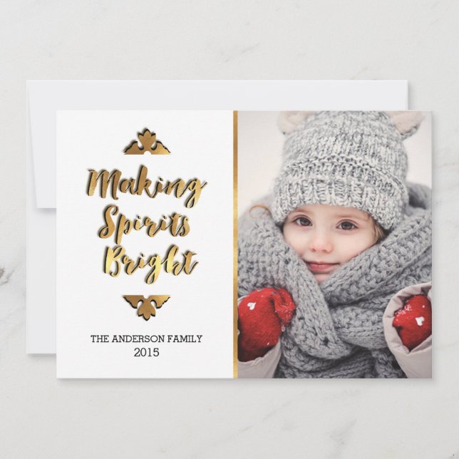 Making Spirits Bright Holiday Photo Card (Front)