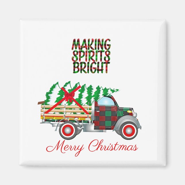 Making Spirits Bright Merry Christmas Magnet (Front)