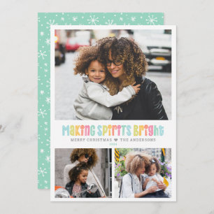 Making Spirits Bright Multiple Photo Christmas Holiday Card