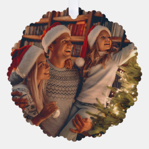 Making Spirits Bright Navy Blue Christmas Photo Ornament Card