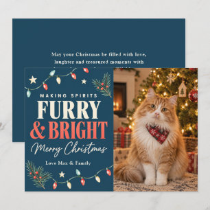 Making Spirits Furry & Bright Cat Christmas Holiday Card