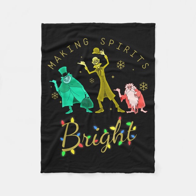 Making Srits Bright Christmas Retro Groovy Christm Fleece Blanket (Front)