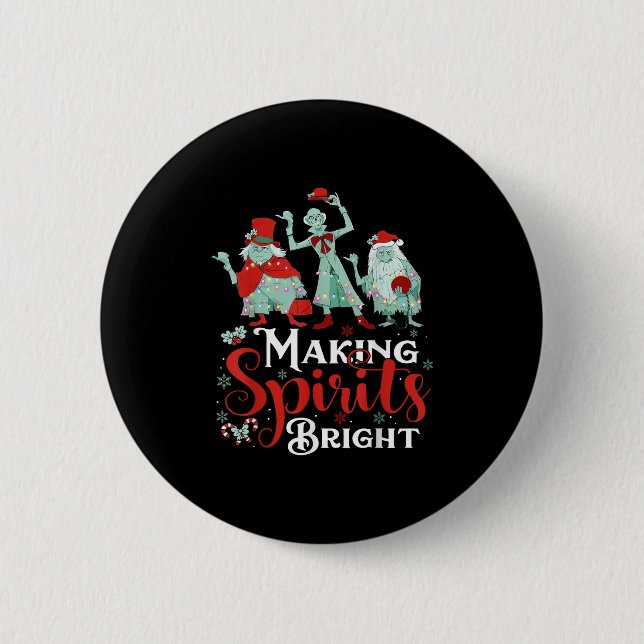 Making Srits Bright Funny Retro Ghost Christmas Co 2 Inch Round Button (Front)