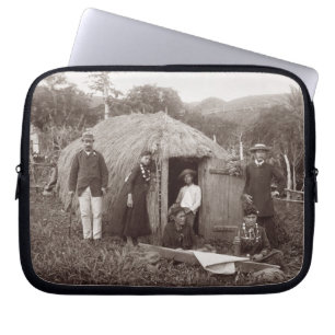 Making Tappa, a native cloth, c.1875 (sepia photo) Laptop Sleeve