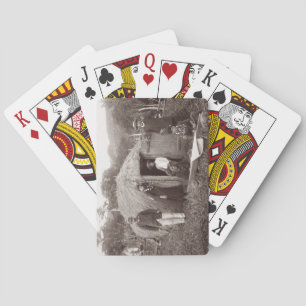 Making Tappa, a native cloth, c.1875 (sepia photo) Playing Cards