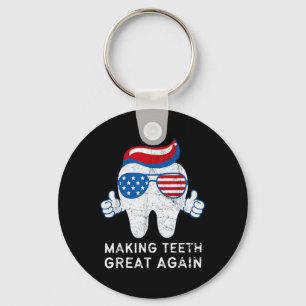 Making Teeth Great Again 4th Of July America Usa Keychain