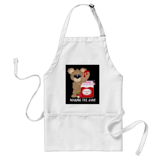 Making the jam cute kitchen bear add name apron (Front)