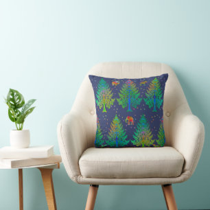 Making Tracks at Midnight Throw Pillow