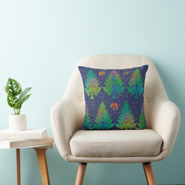 Making Tracks at Midnight Throw Pillow (Chair)