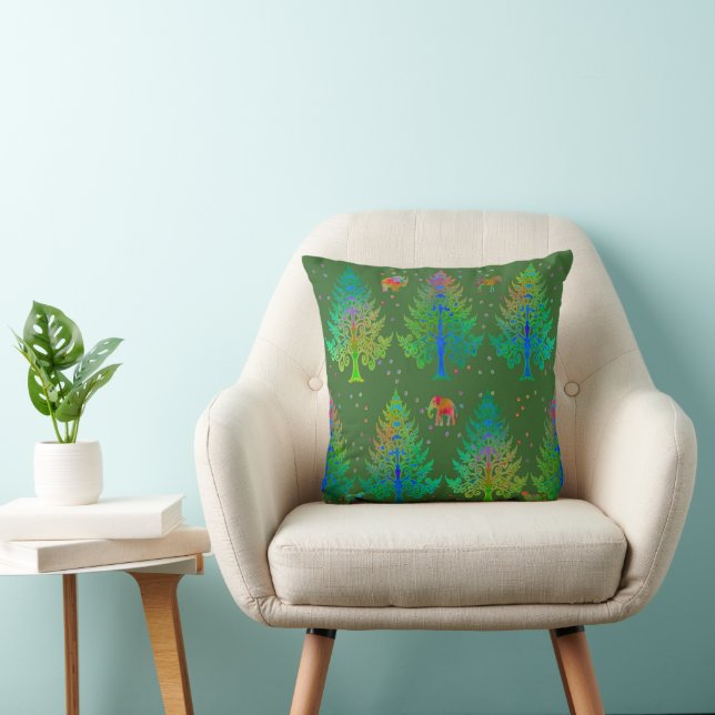 Making Tracks in Spring Throw Pillow (Chair)