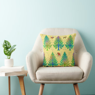 Making Tracks in Sunshine Throw Pillow