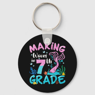 Making Waves In 7th Grade Mermaid Back To School G Keychain