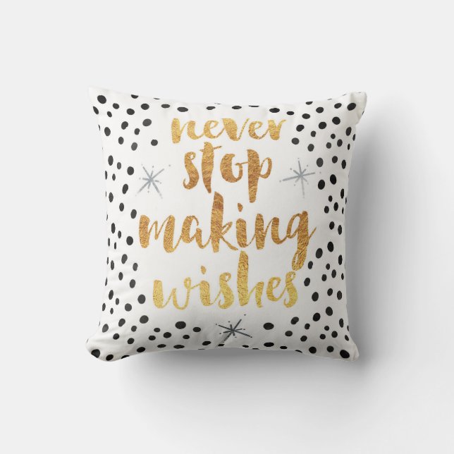 Making Wishes Quote Throw Pillow (Front)