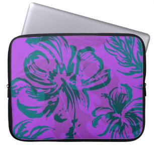 Makole Hibiscus Floral Hawaiian Neoprene Wetsuit Laptop Sleeve