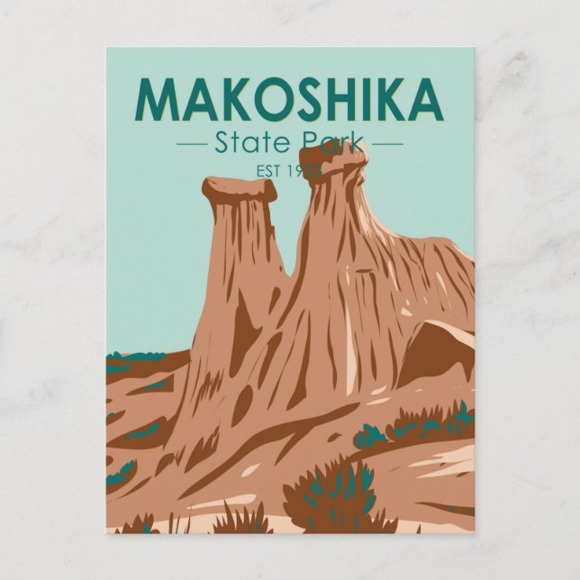 Makoshika State Park Montana Vintage Postcard (Front)