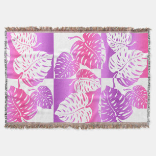 Makua Monstera Hawaiian Striped Blend Blankets