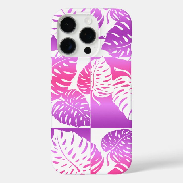 Makua Monstera Hawaiian Striped Blend Pink Case-Mate iPhone Case (Back)