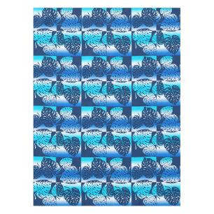 Makua Monstera Tropical Hawaiian Striped Blend Tablecloth