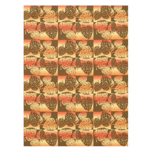 Makua Monstera Tropical Hawaiian Striped Blend Tablecloth