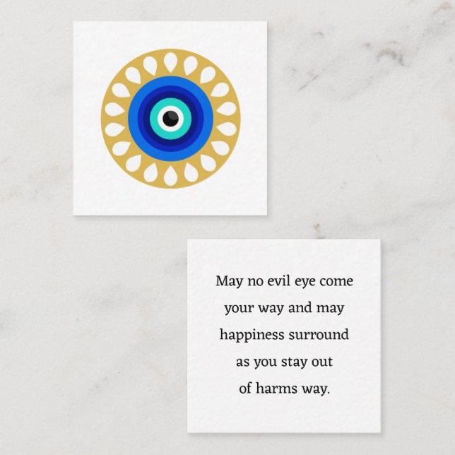 Mal Eye Nazar Good Karma Pass le long des cartes (Devant / Derrière)