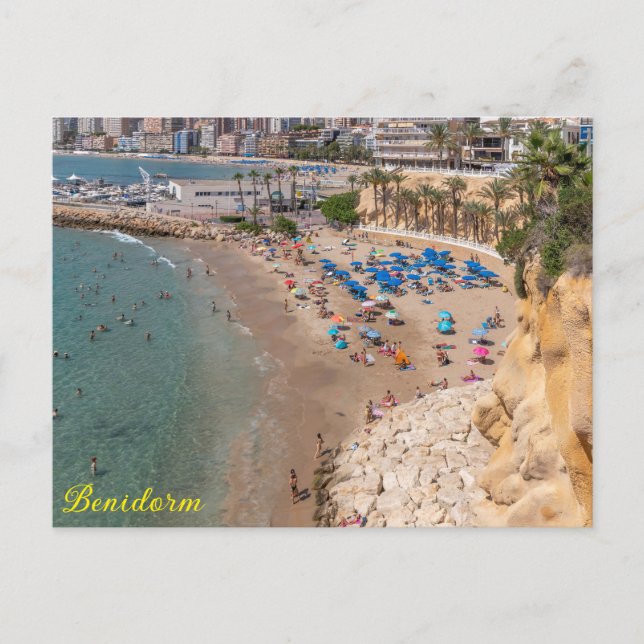 Mal Pas Beach, Benidorm, Costa Blanca, Spain Holiday Postcard (Front)