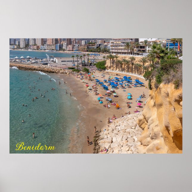 Mal Pas Beach, Benidorm, Costa Blanca, Spain Poster (Front)