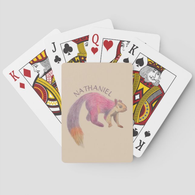 Malabar Giant Squirrel Illustration Personalized Playing Cards (Back)