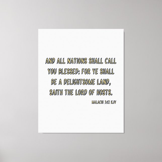 Malachi 3:12 Bible Verse KJV Wall Art (Front)