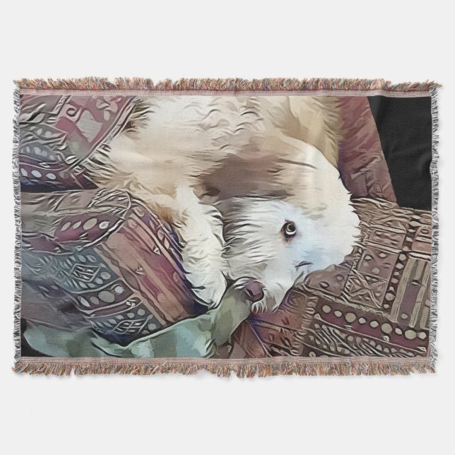 MALACHI heARTdog whoodle throw Blanket (Front)