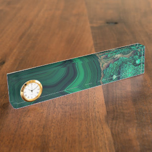 Malachite Cu6CO3(OH)2 Nameplate