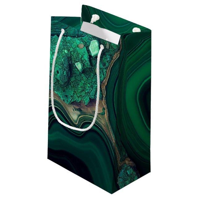Malachite Cu6CO3(OH)2 Small Gift Bag (Back Angled)