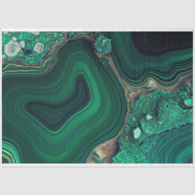 Malachite Cu6CO3(OH)2 Tissue Paper (Front)