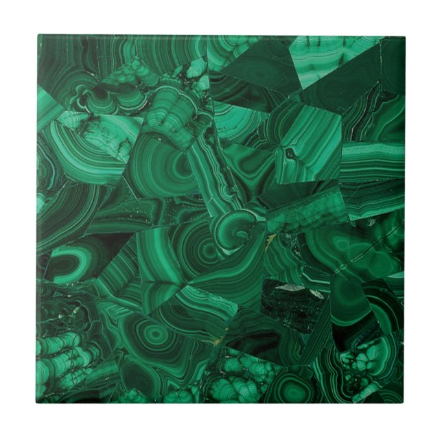 Malachite Gemstone Print Tile (Front)