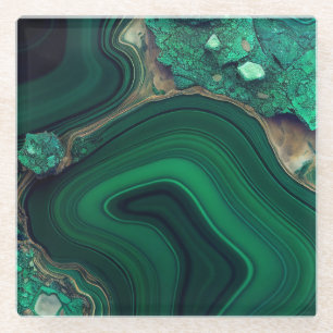Malachite Glass Coaster