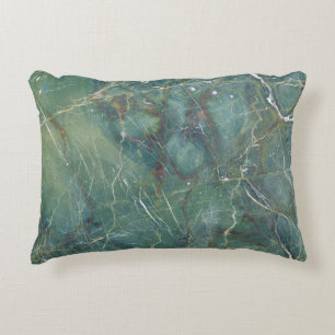 Malachite Green Marble Detailed Texture Accent Pillow