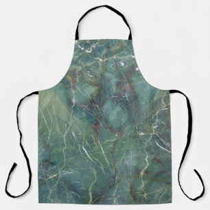 Malachite Green Marble Detailed Texture Apron