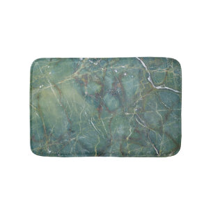 Malachite Green Marble Detailed Texture Bath Mat
