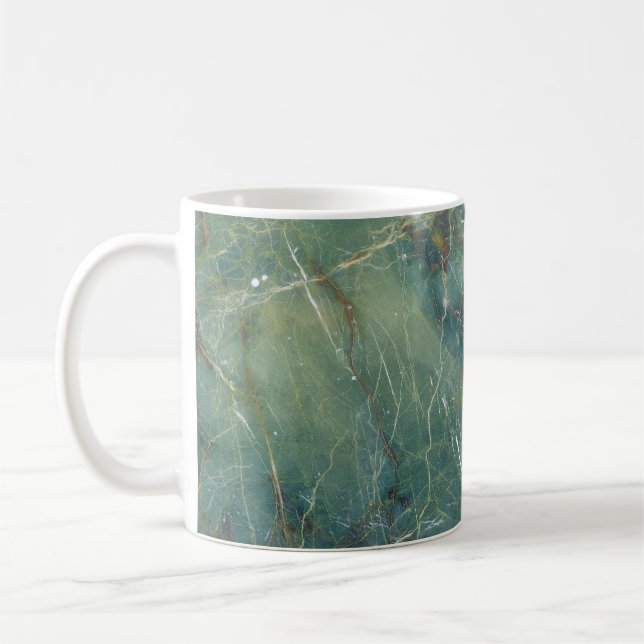 Malachite Green Marble Detailed Texture Coffee Mug (Left)