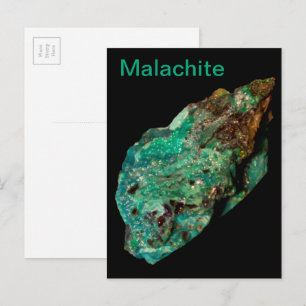 Malachite Green Mineral Rock Nature Photography Postcard
