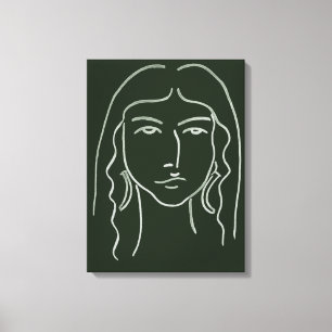 Malachite Portrait with Long Hair Canvas Print