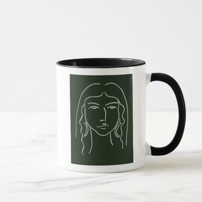 Malachite Portrait with Long Hair Mug (Right)