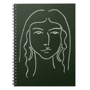 Malachite Portrait with Long Hair Notebook