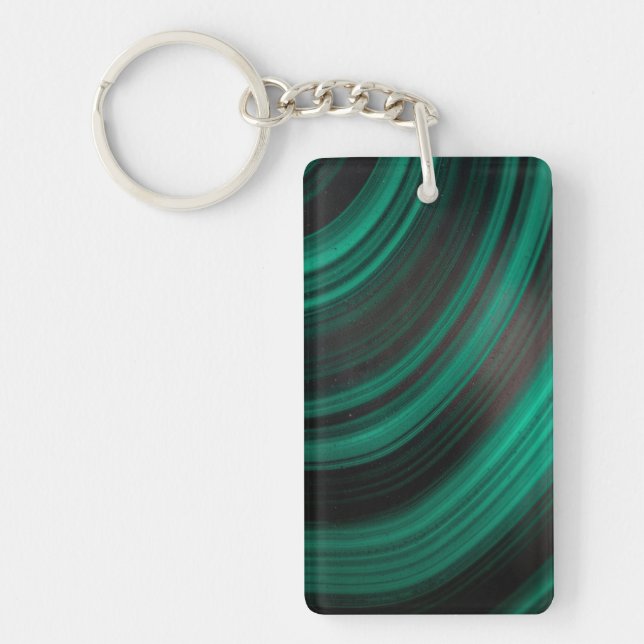 malachite texture mineral stone rock pattern gemst keychain (Front)