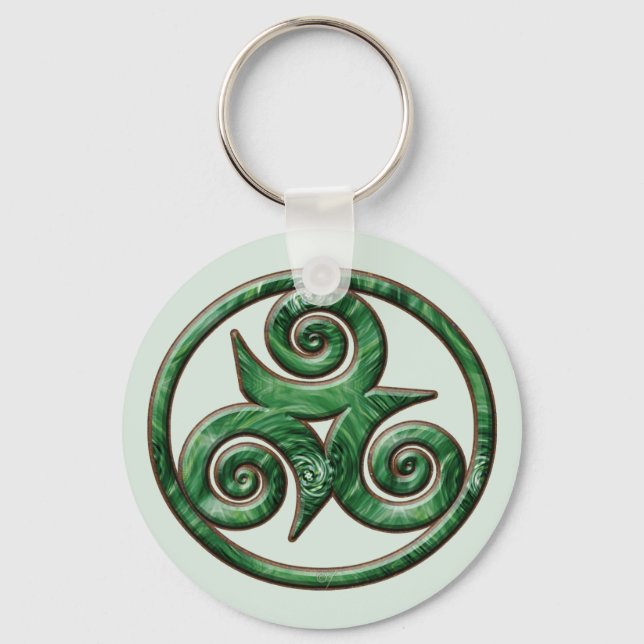Malachite Triskel Keychain (Front)